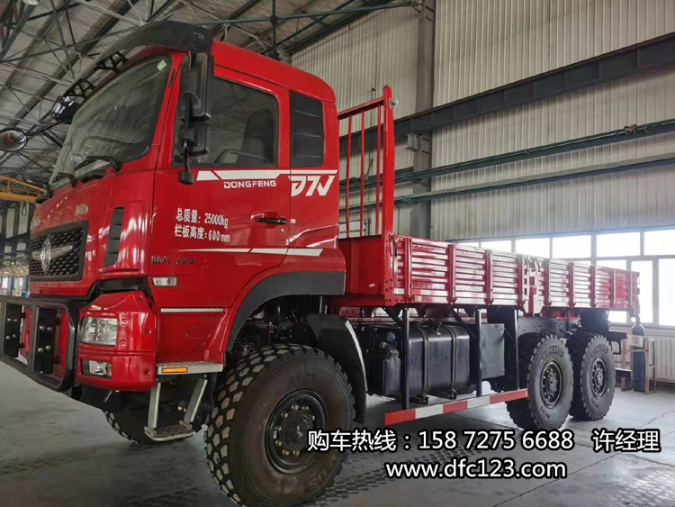 国六东风6X6沙漠越野卡车，六驱沙漠运输地质勘查车